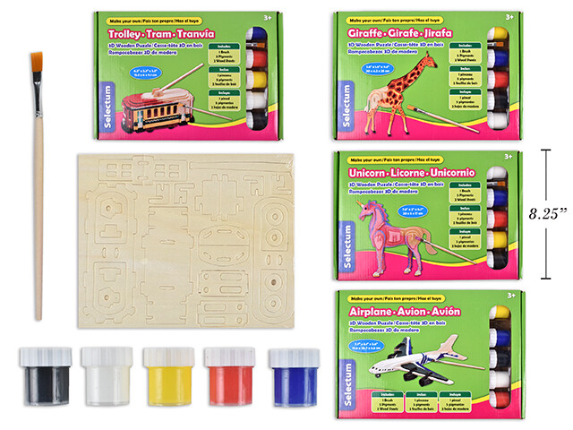 CASSE TETE 3D EN BOIS LICORNE GIRAFE TRAIN AVION(B6-3)