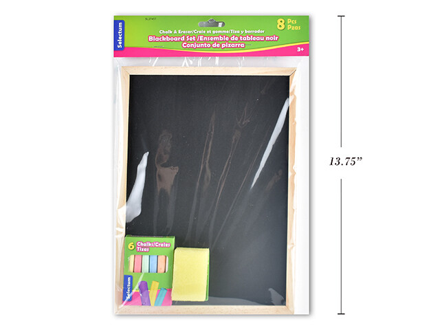 TABLEAU NOIR AVEC 6 CRAIE ET EFFACE (B6-4)