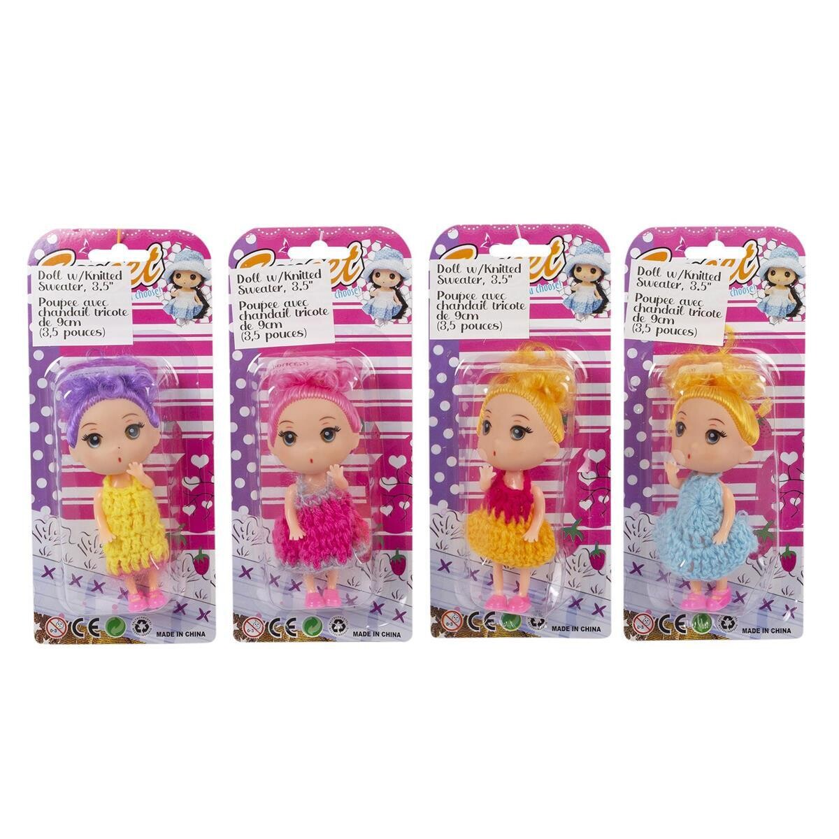 POUPÉE AVEC CHANDAIL TRICOT 3.5&#39;&#39; (A5-6)