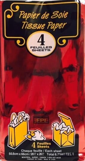 PAPIER EMBALLAGE ROUGE MÉTALLIQUE(D6-1)