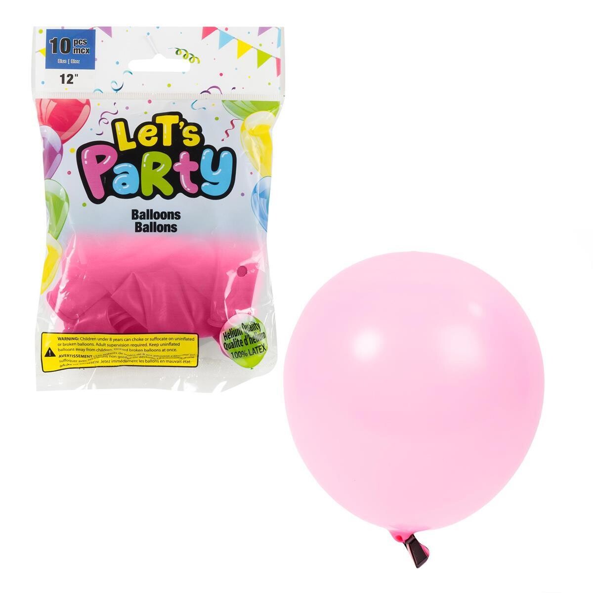 PQ,10 BALLONS ROSE (D10)