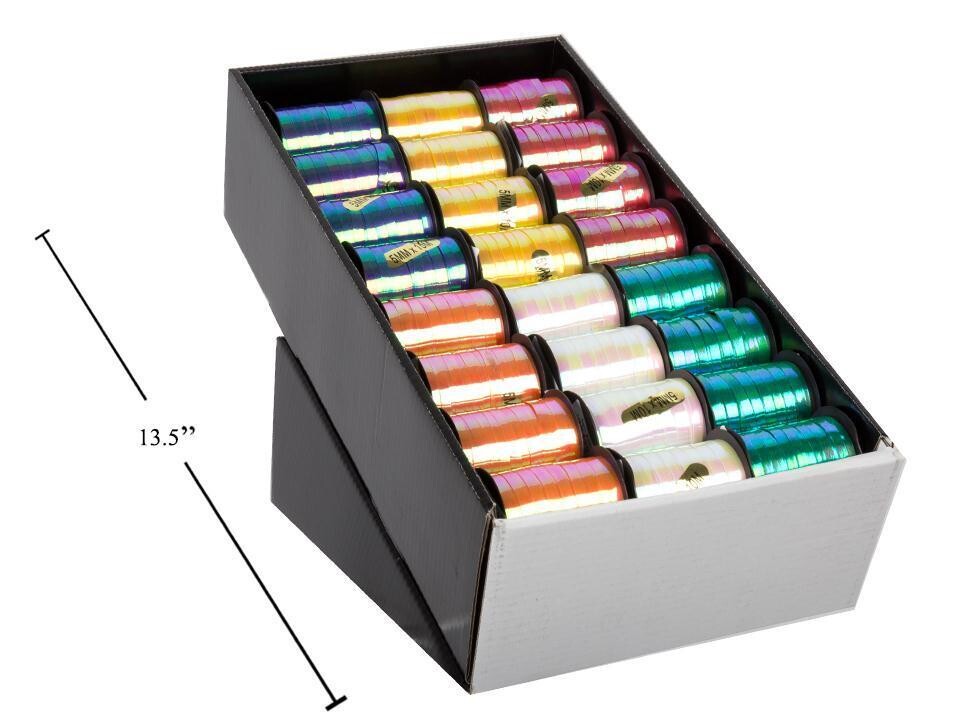 RUBAN IRIDESCENT 33&#39; DANS PRÉSENTOIR(D8-8)