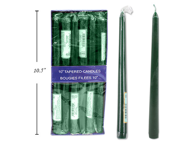 BOITE DE 12 BOUGIE FILEES 10PO VERTE  (B3-4) (XM)