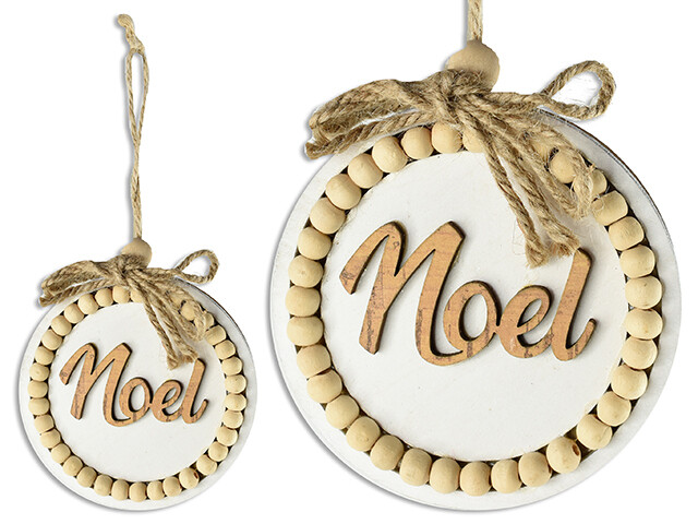 ORNEMENT BILLE EN BOIS &#39;&#39;NOEL&#39;&#39; 4PO (XM)(G2)