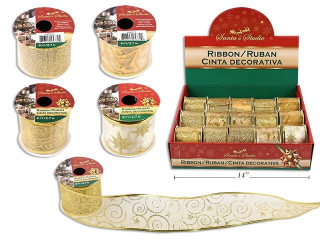 PRÉSENTOIR DE RUBAN OR 108'' X 2.5'' (XM)