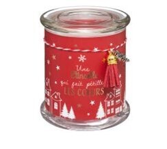 BOUGIE EN VERRE 265G COULEURS ASSORTIES (XM)(G4)