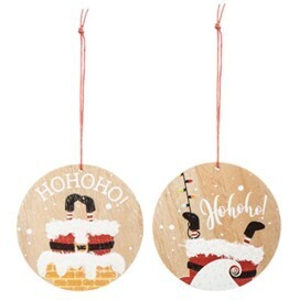 ORNEMENT ROND EN BOIS HOHOHO (XM)(G3)