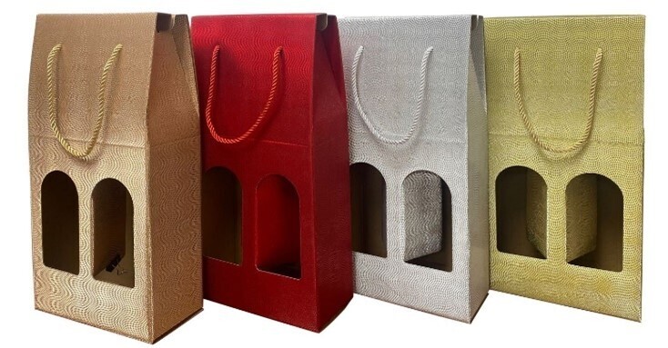 BOITE DE BOUTEILLE DOUBLE AVEC FENETRE (XM)(G2)