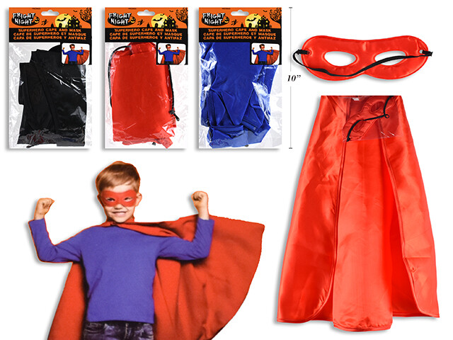 Cape superhéro 25'' et masque pour enfant
