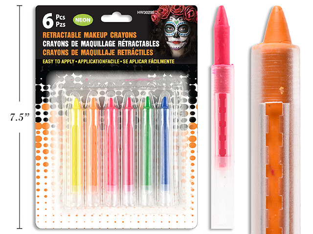 CRAYONS DE MAQUILLAGE RETRACTABLE NEON 6MCX (HW)