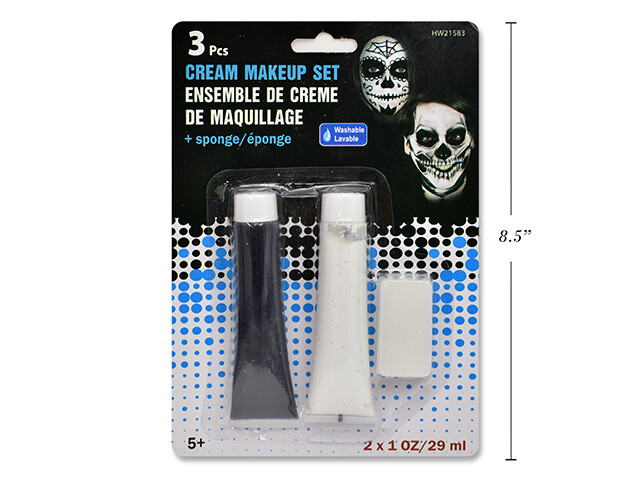 CREME DE MAQUILLAGE BLANC ET NOIR AVEC EPONGE (HW)