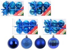ORNEMENT BOULES 60 MM BLEU 6 MCX (XM)(G2)