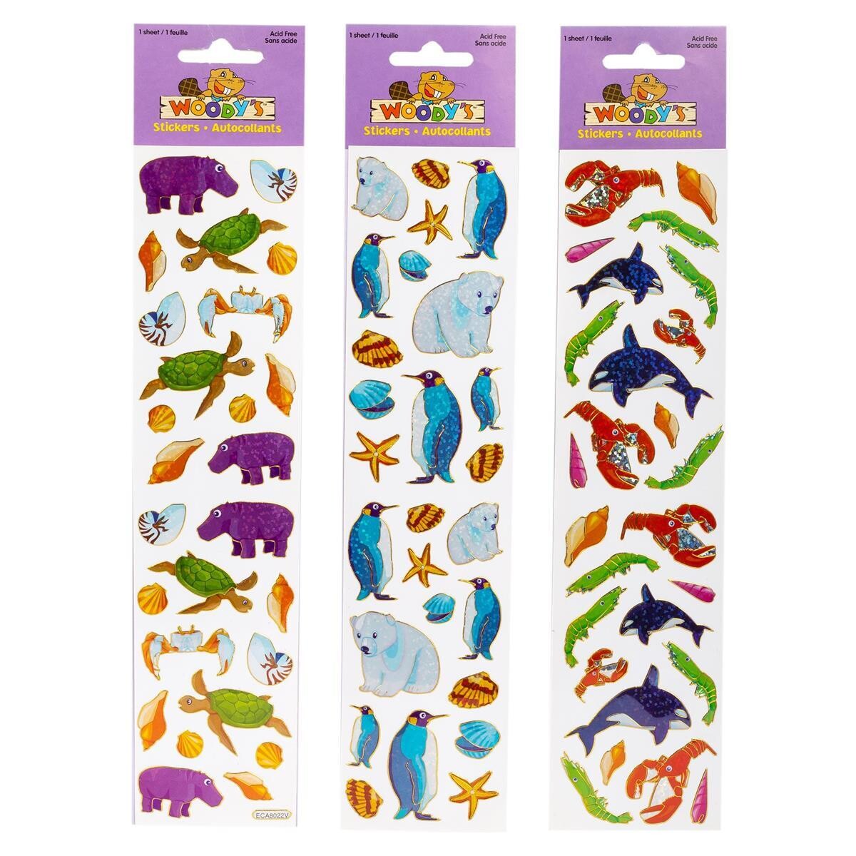 AUTOCOLLANT 10X2 ANIMAUX MARIN