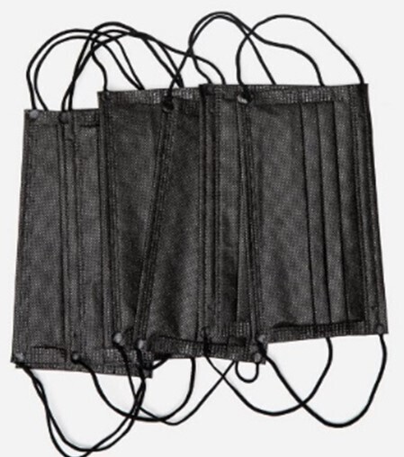 Masque jetable pour adulte noir pq.10