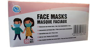 Masque jetable rose pour enfant boite de 50