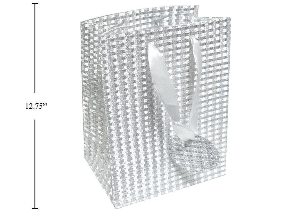 SAC CADEAU BRILLANT ARGENT LARGE 9x12 (C8) (DISC)