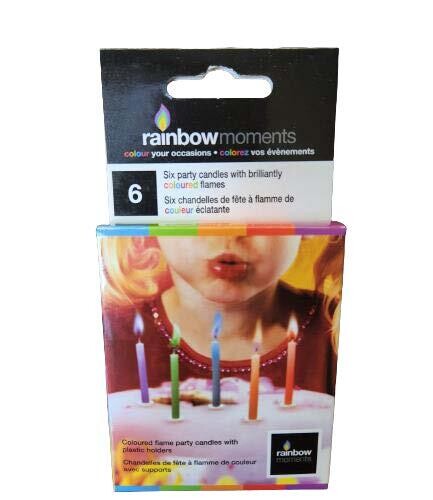6 CHANDELLES D FÊTES A FLAMME DE COULEUR (D10-7)