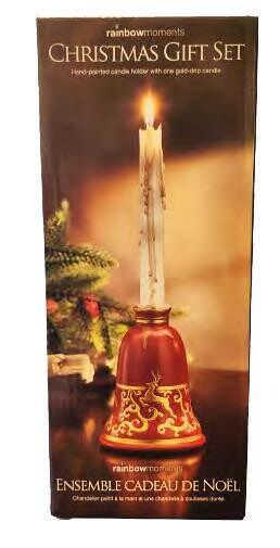 CHANDELIER AVEC BOUGIE PEINT A LA MAIN (XM)(G4)