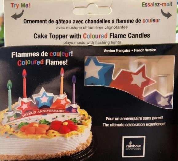 ORNEMENT DE GATEAU 4 CHANDELLES MUSICAL(d-10-7)