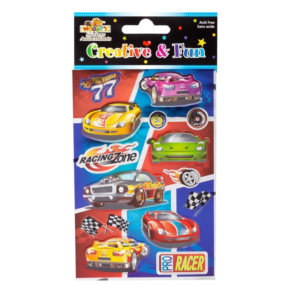 AUTOCOLLANT 4X6 VOITURE DE COURSE(P)