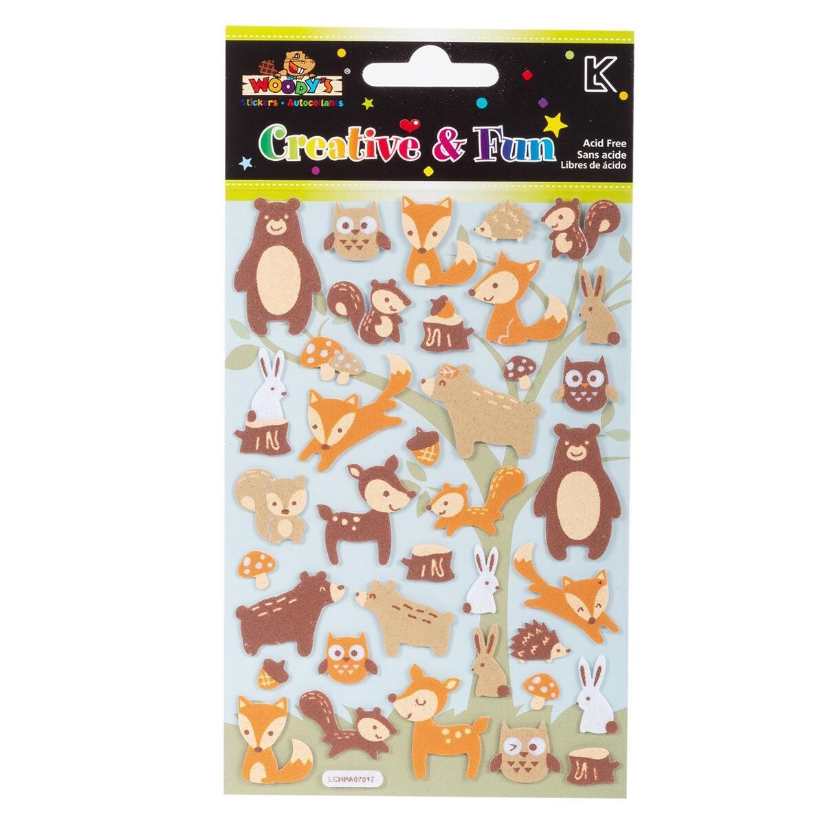 AUTOCOLLANT 4X6 ANIMAUX DE LA FORET(P)