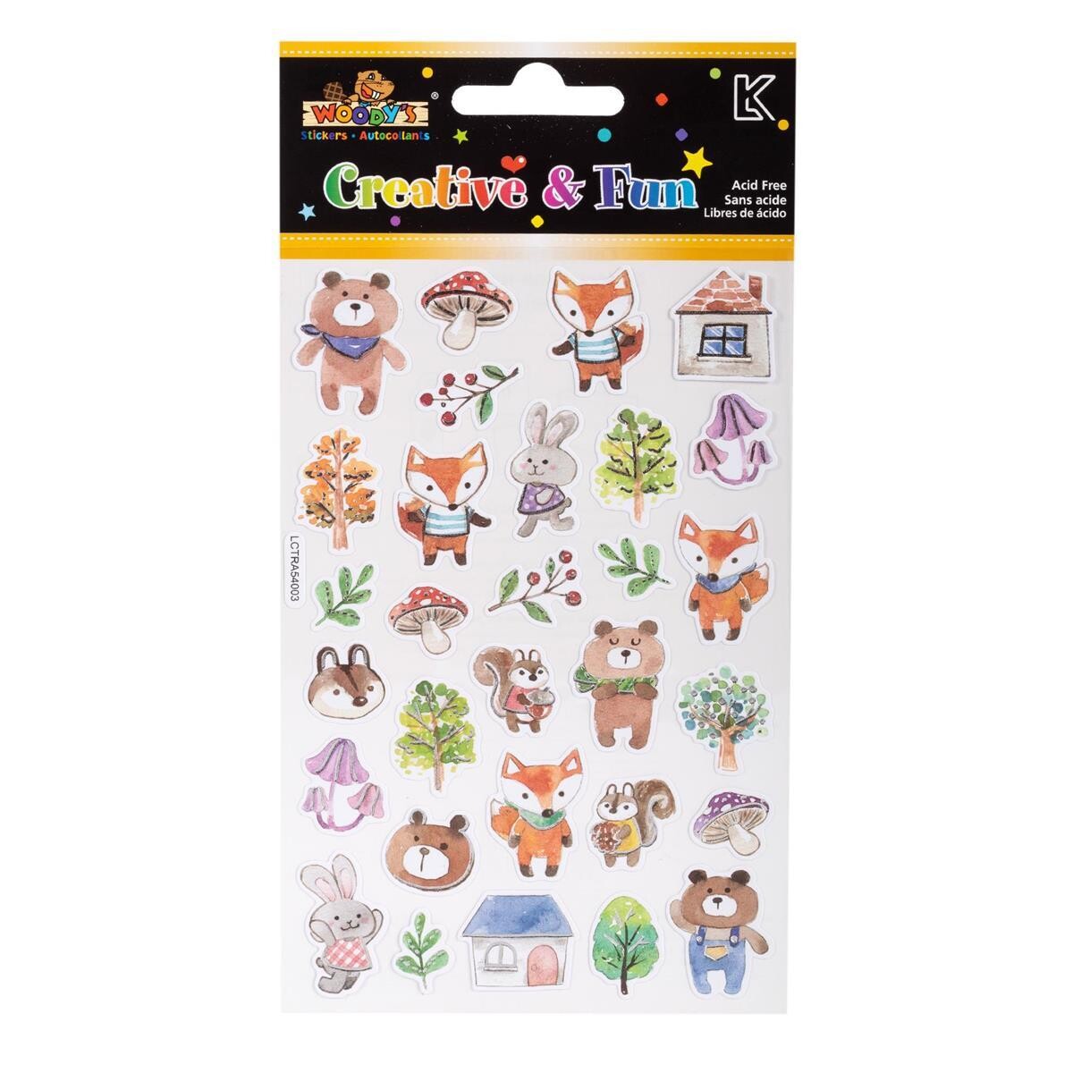 AUTOCOLLANT 4X6 OURS ET RENARD(P)