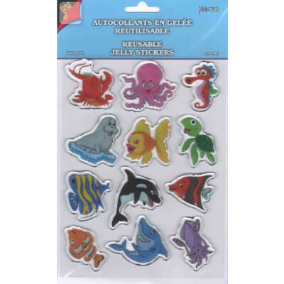 AUTOCOLLANTS GEL 3D ANIMAUX DE LA MER(P)