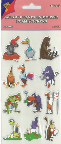 AUTOCOLLANTS EN MOUSSE ANIMAUX