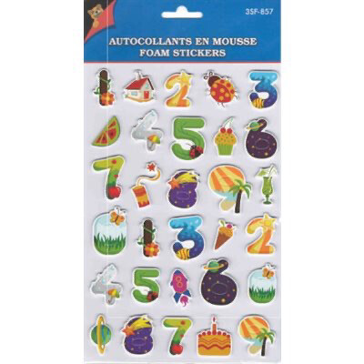 AUTOCOLLANTS 3D LETTRES ET CHIFFRES(P)