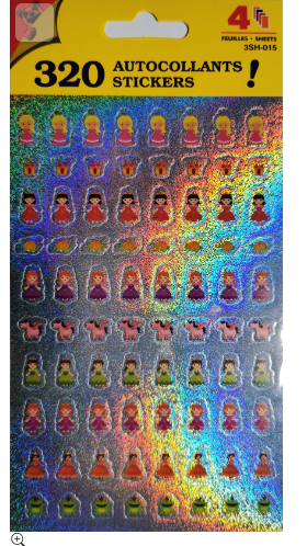 416 AUTOCOLLANTS METALLIQUE princesse (P)