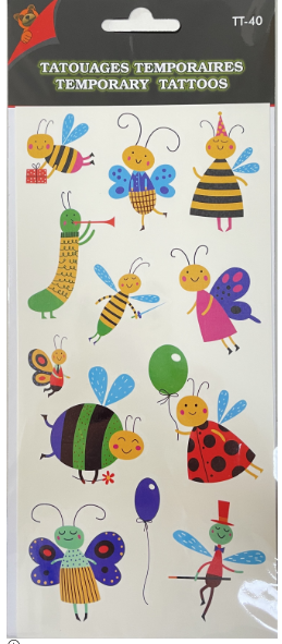 TATOUAGE TEMPORAIRE INSECTES(P)