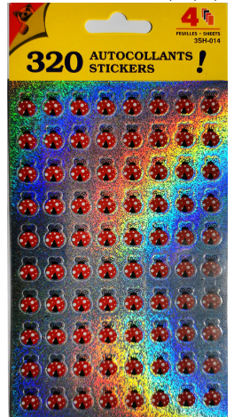 416 AUTOCOLLANTS METALLIQUE COCCINELLE(P)