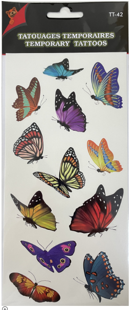 TATOUAGE TEMPORAIRE PAPILLONS(P)