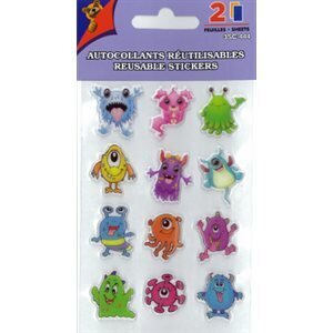 AUTOCOLLANTS REUTILISABLES 2 FEUILLES VIRUS(P)