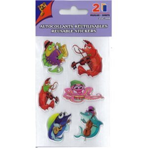 AUTOCOLLANTS RÉUTILISABLES 2 FEUILLESANIMAUX DE LA MER(P)