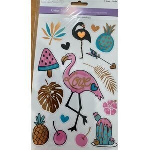 Autocollant Amour des Flamants