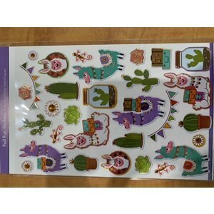 Autocollants Lama cactus