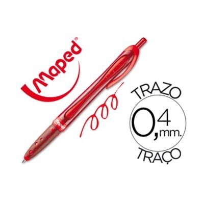 Stylo r�tractable rouge droitier/gaucher (H1)