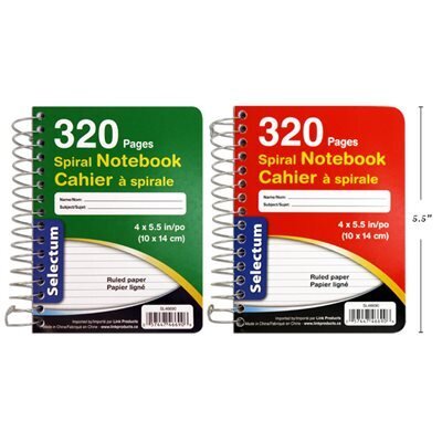 Carnet de 320 fls 4x6 spiral coté (k1-5)