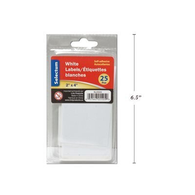Étiquettes 2X4&quot; blanches (25)  (H3-8)