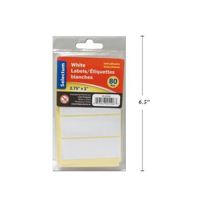 Étiquettes 1x2&quot; blanches (80)   (H3-8)