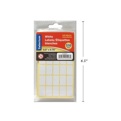 Étiquettes 1/2X3/4&quot; Blanches (510)   (H3-8)