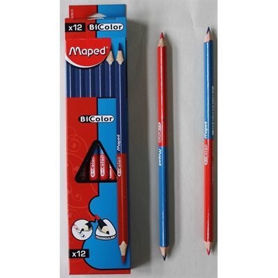 Crayon bleu/rouge boite de 12  liq (I5-6)