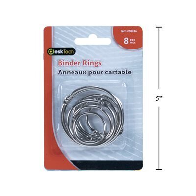 Anneaux (8) assorties sur carte (H2-6)