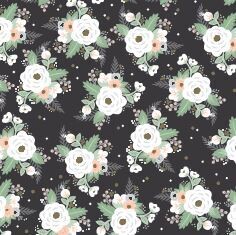 Papier d&#39;emballage plat 2 feuilles 19&#39;&#39; x 27&#39;&#39; fleur blanche (C5-6)