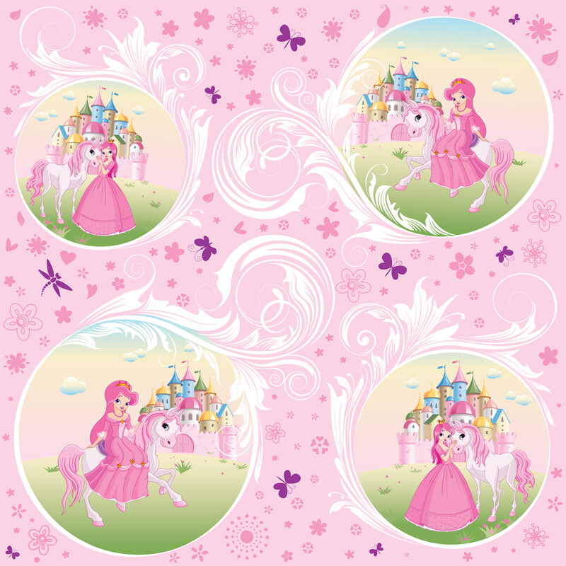 Papier d&#39;emballage plat 2 feuilles 19&#39;&#39; x 27&#39;&#39; princesse (C5-8)