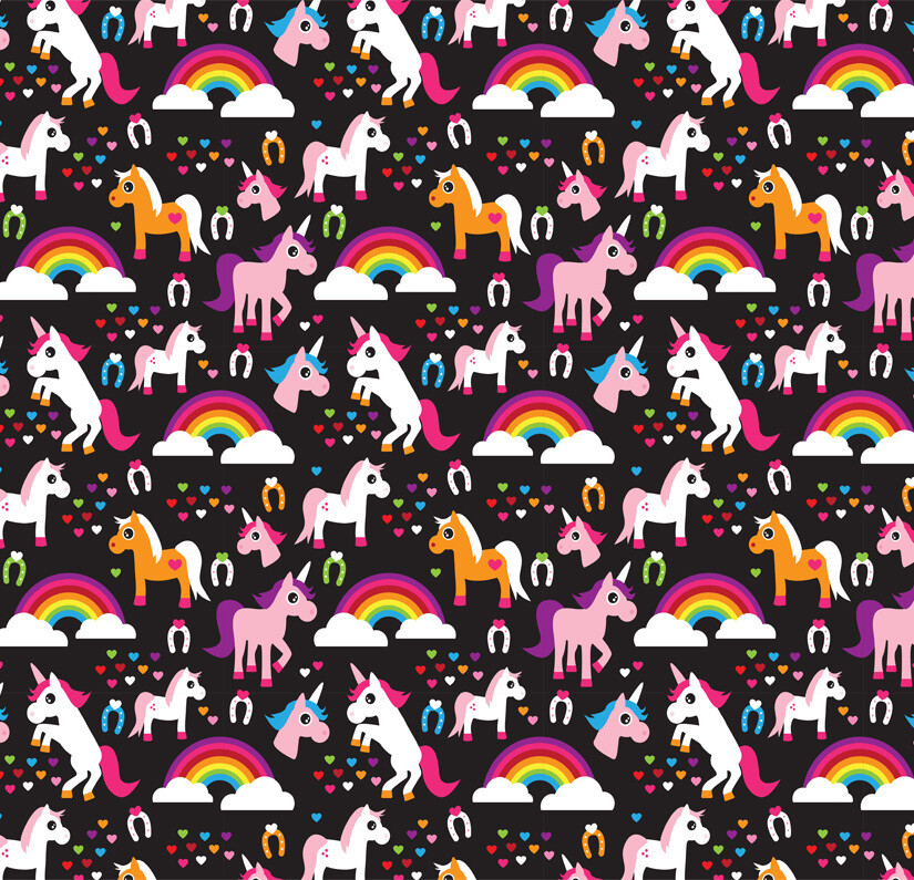 Papier d&#39;emballage plat 2 feuilles 19&#39;&#39; x 27&#39;&#39; licorne (C5-7)