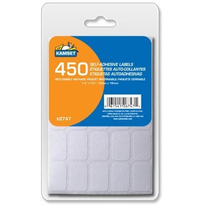 Etiquettes aucollantes 1/2x3/4 blanches (450)  (H4-3)