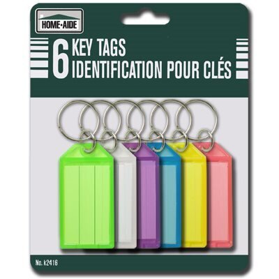 Porte clés (6) couleurs assorties sur carte (I3-2)