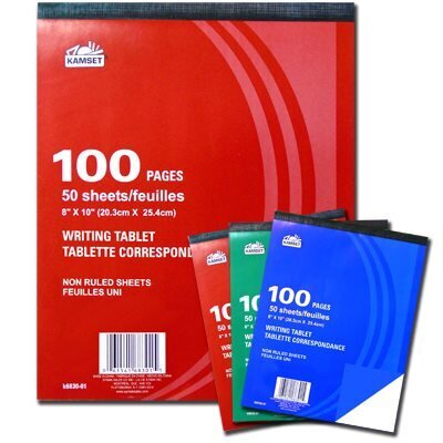 Tablette a écrire 50 non ligné 8x10  12/boite (K1-8)